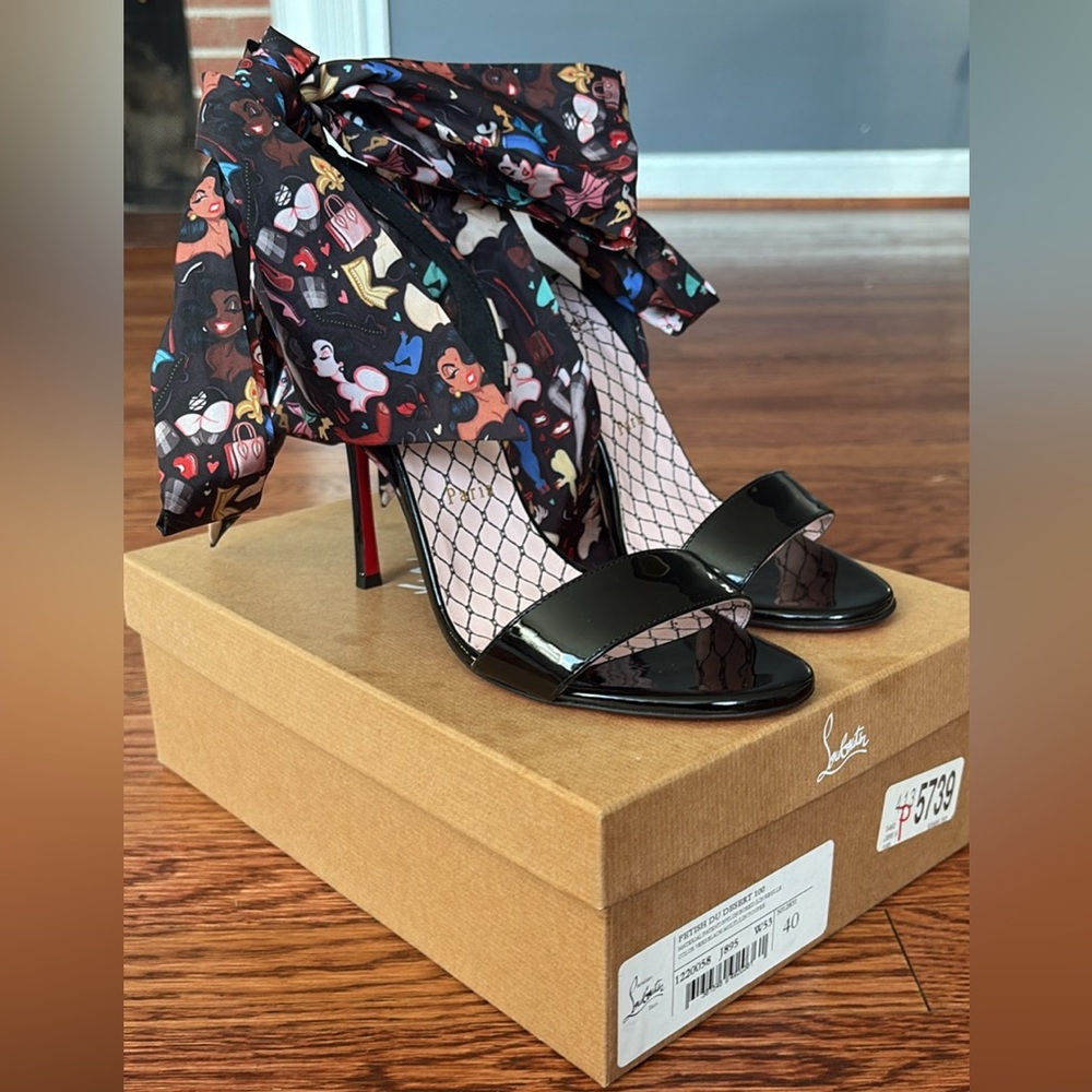 Christian Louboutin Fetish Du Desert Lace Sandal Heels